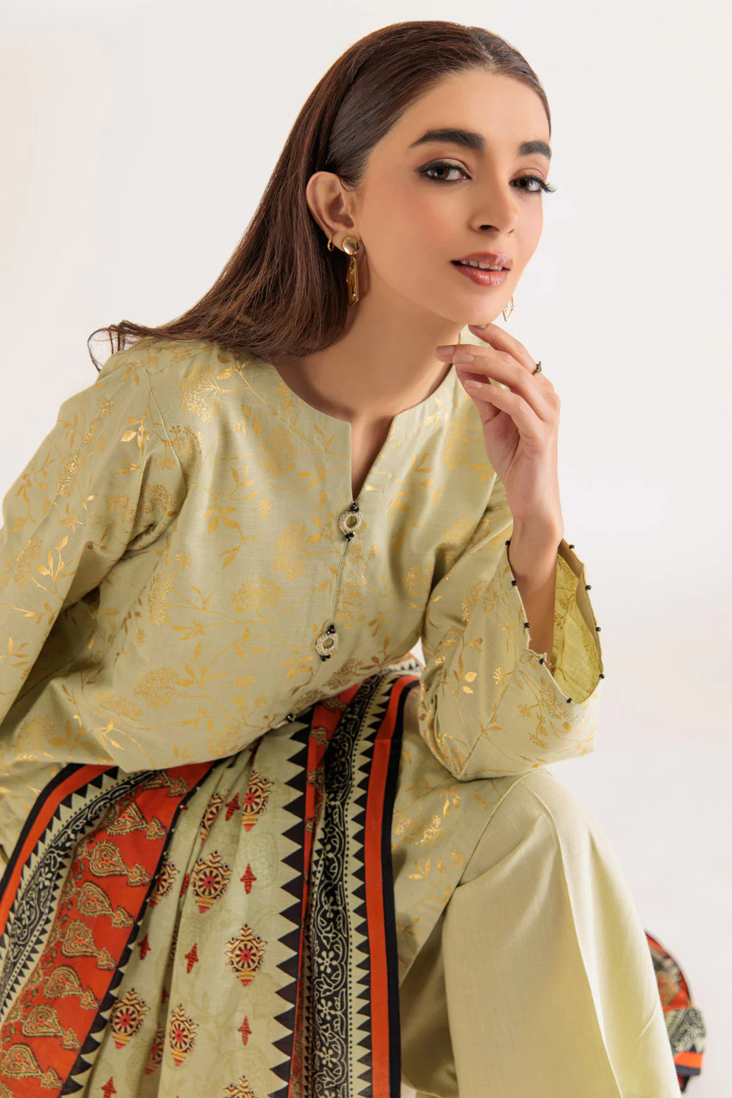 BEIGE-KHADDAR-3 PIECE (PWS6233P42) - Image 2