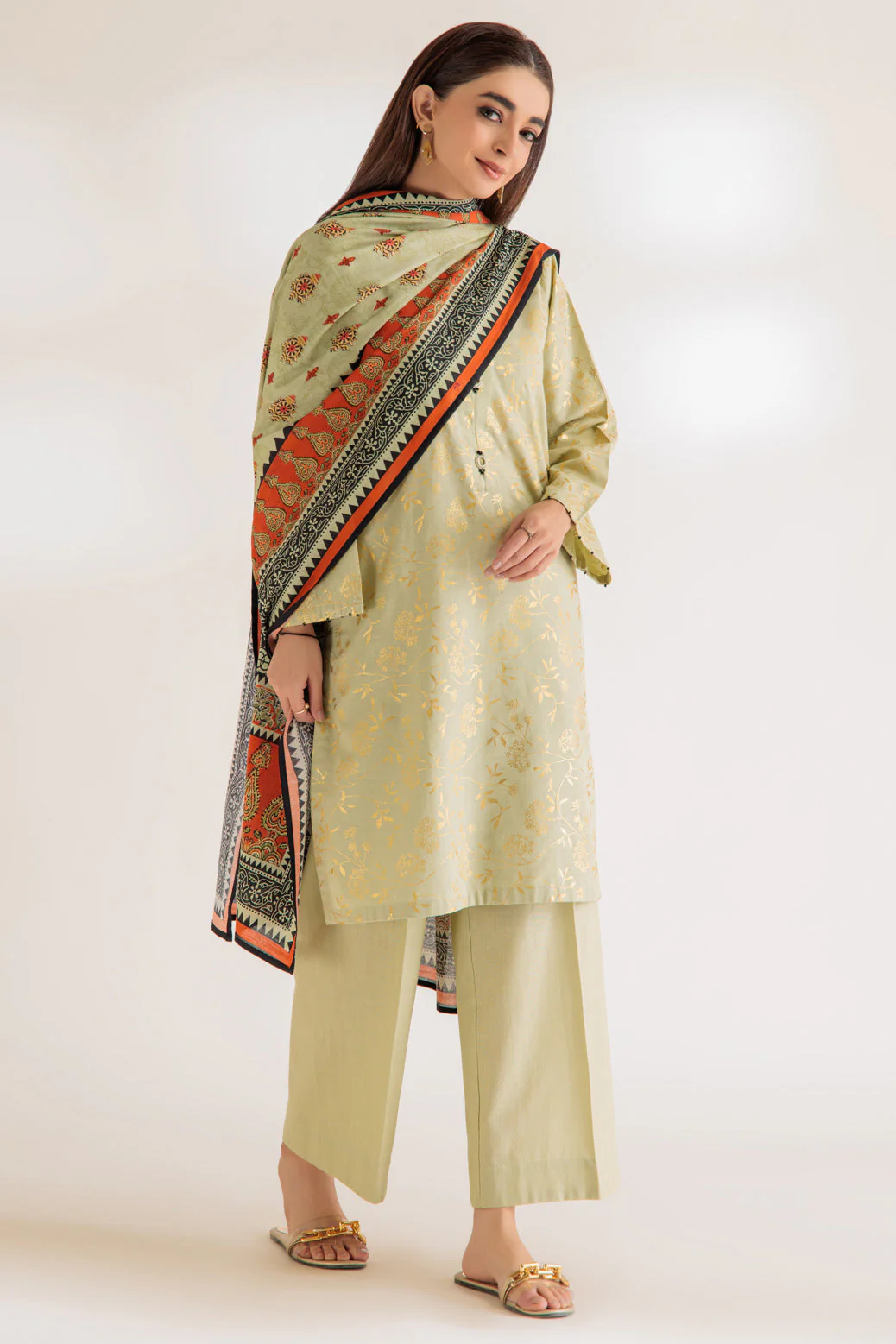 BEIGE-KHADDAR-3 PIECE (PWS6233P42) - Image 3