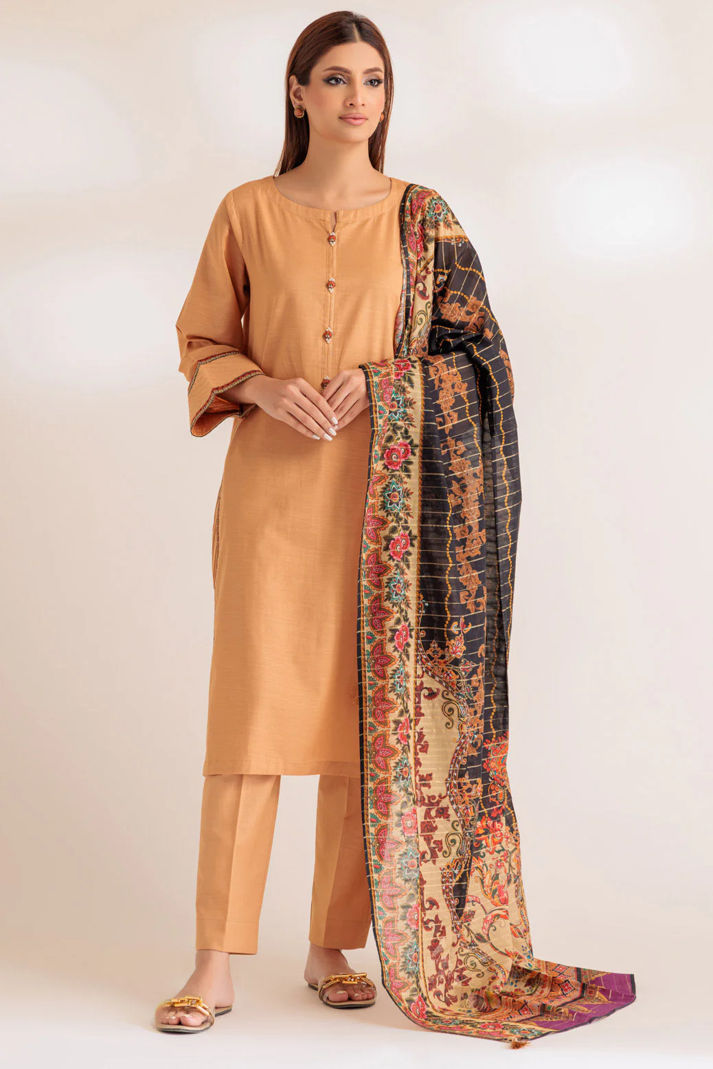 BEIGE-KHADDAR-3 PIECE (WS6233P13) - Image 3