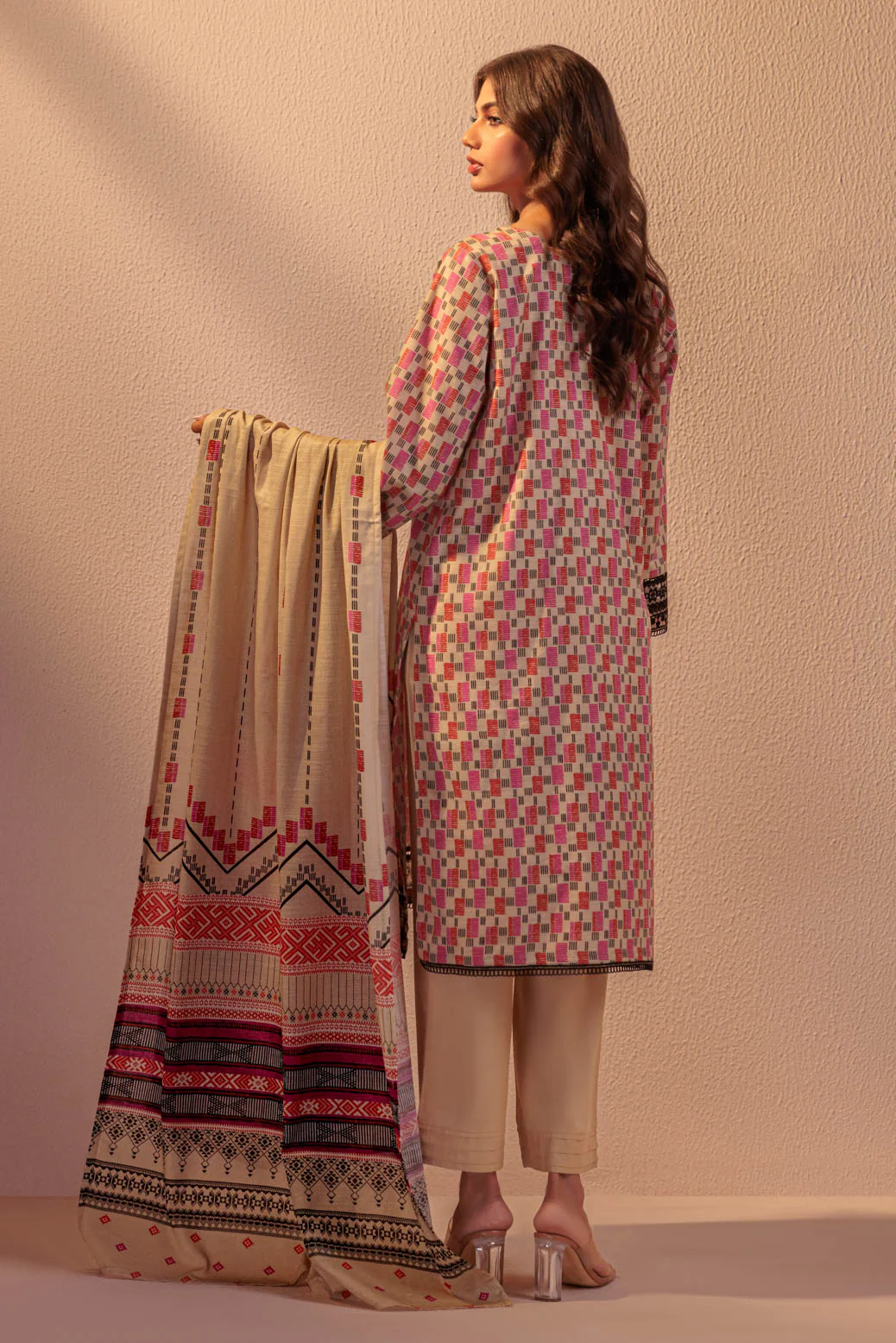 BEIGE-KHADDAR-3 PIECE (WS6243P01) - Image 4