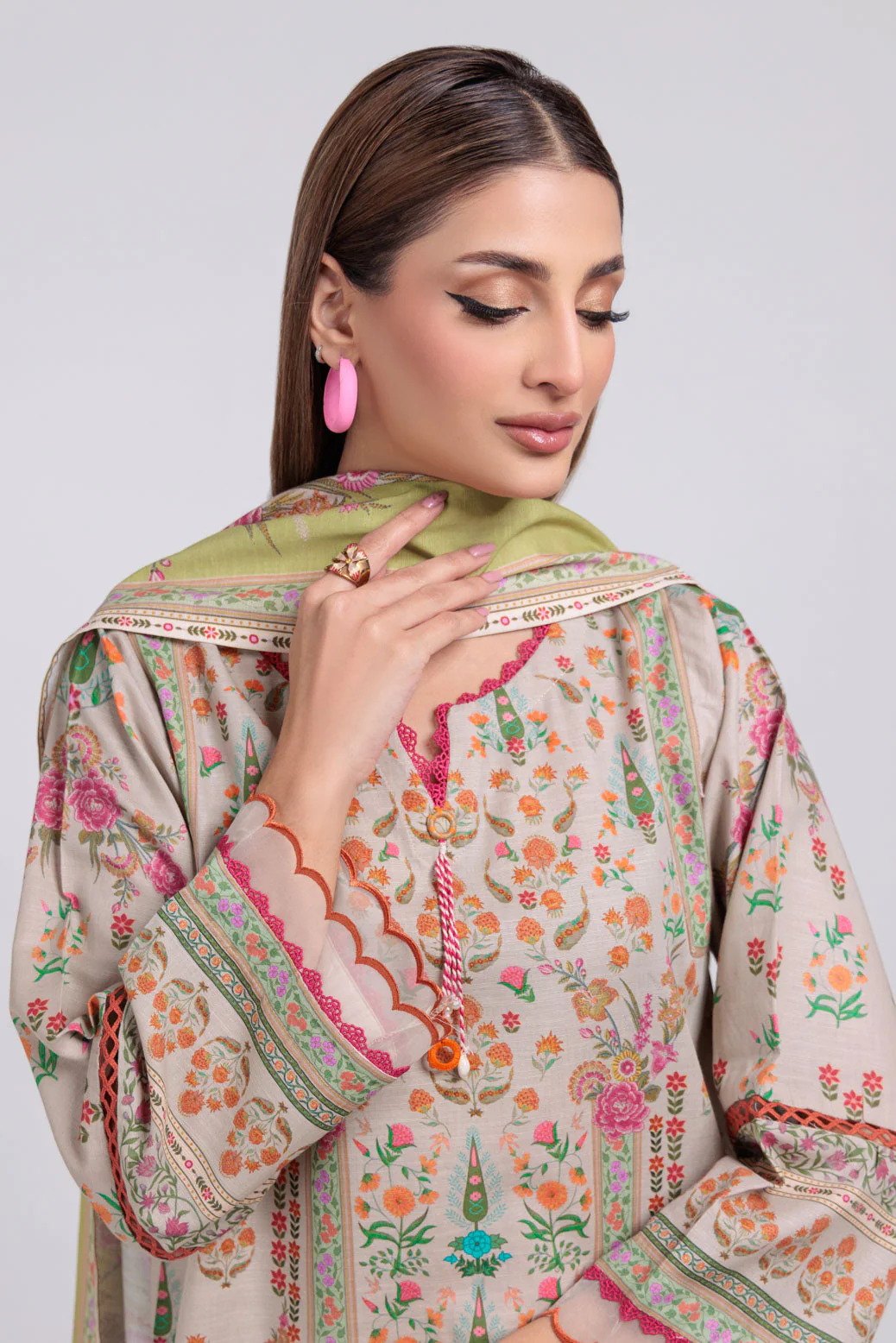 BEIGE-KHADDAR-3 PIECE (WS6243P35) - Image 3
