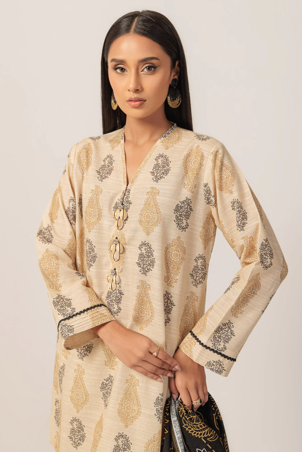 BEIGE-KHADDAR-3 PIECE (WS6243P41) - Image 4