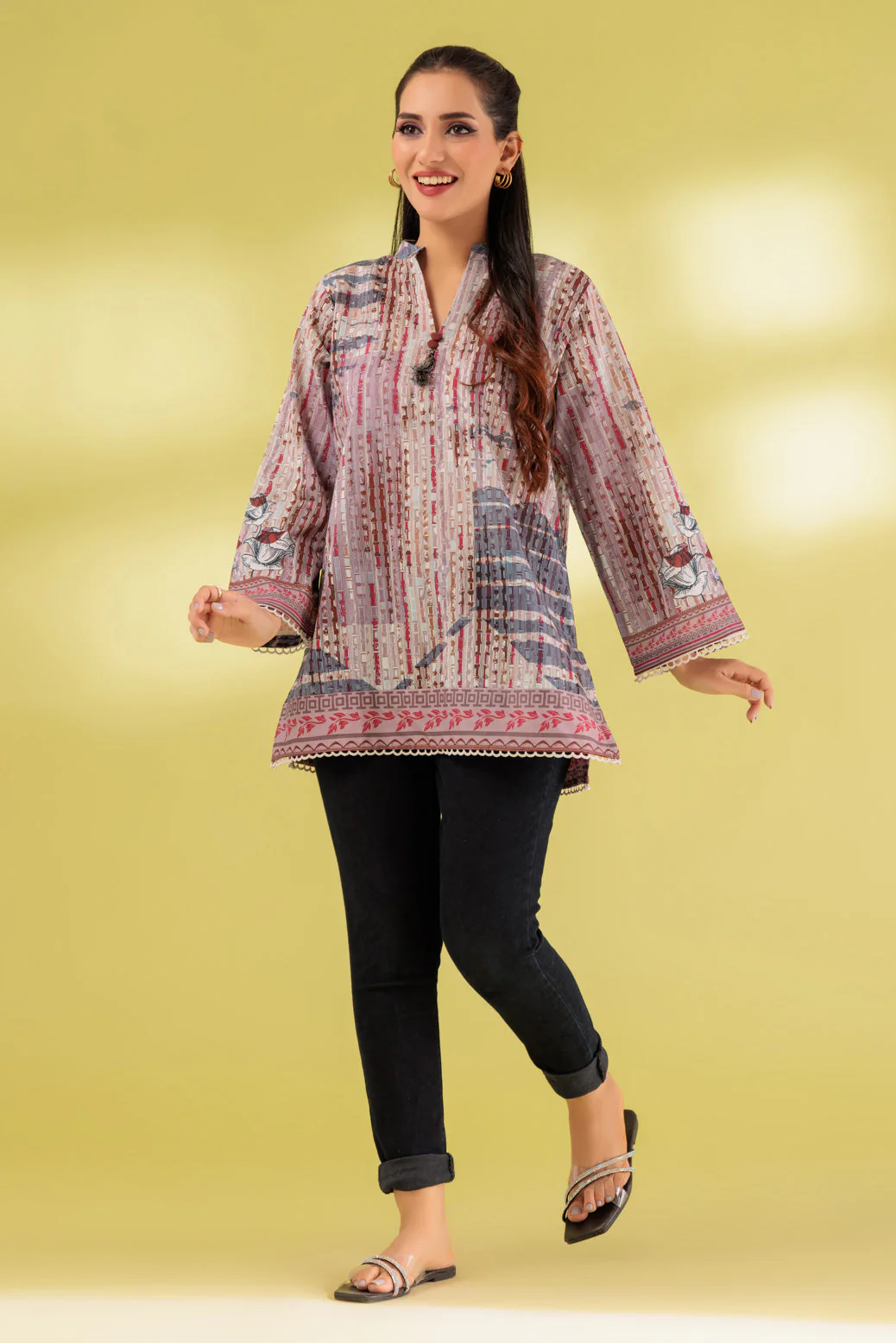 BEIGE-LAWN-1 PIECE (BRAK231P02) - Image 3