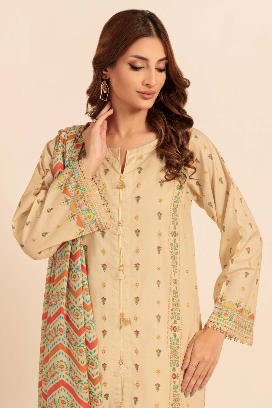 BEIGE-LAWN-2 PIECE (BS2242P06) - Image 5