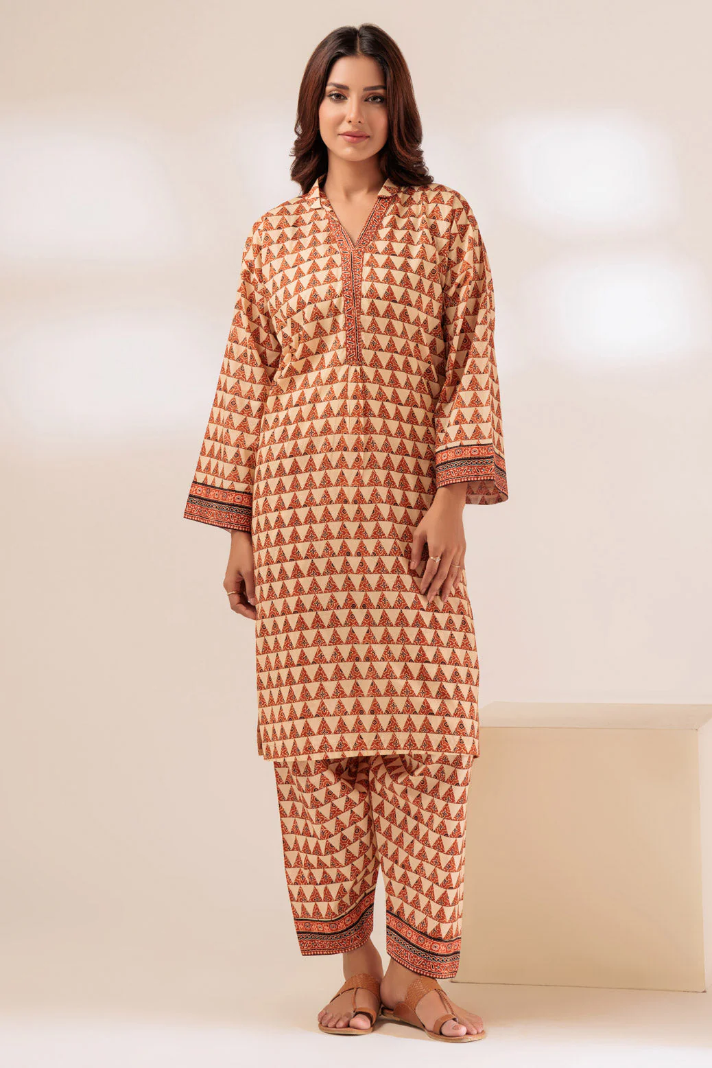 BEIGE-LAWN-2 PIECE (PWS1232P15) - Image 3