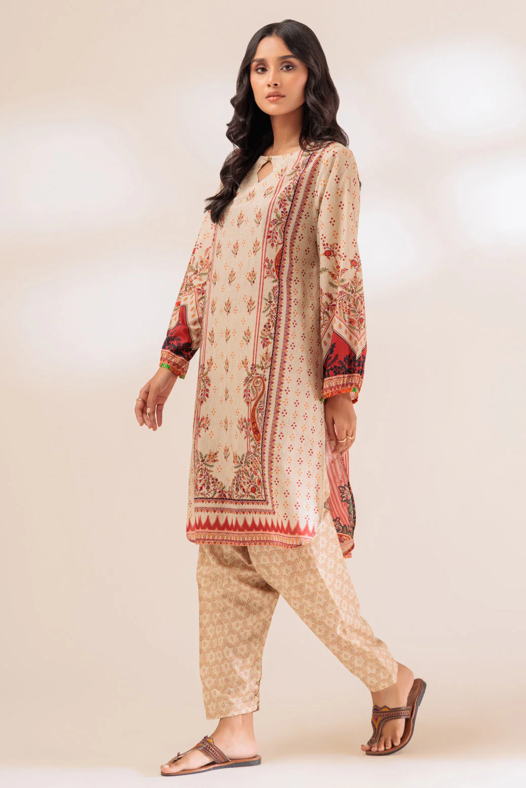 BEIGE-LAWN-2 PIECE (PWS1232P19) - Image 3