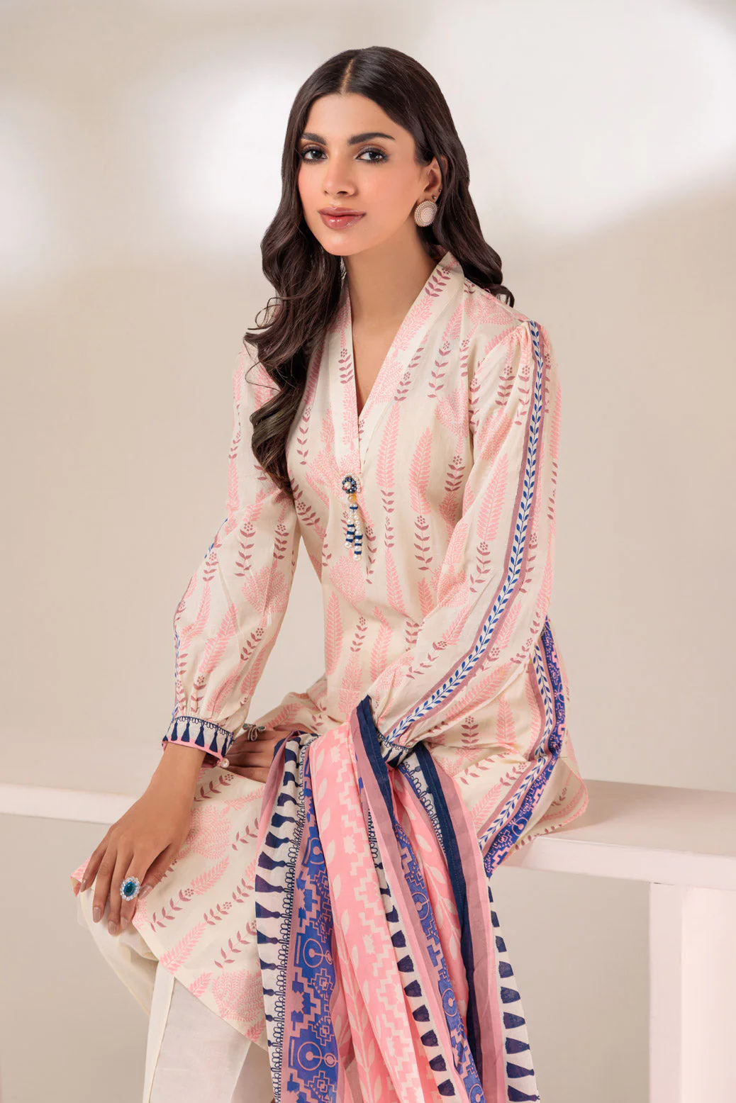 BEIGE-LAWN-2 PIECE (SRS232P22) - Image 5