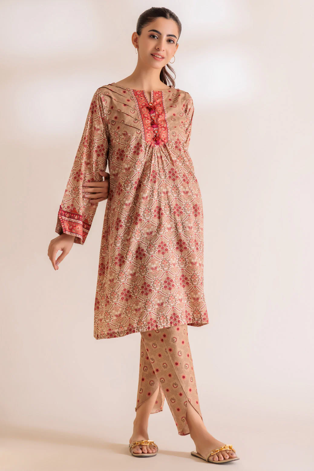 BEIGE-LAWN-2 PIECE (SSS232P59) - Image 3