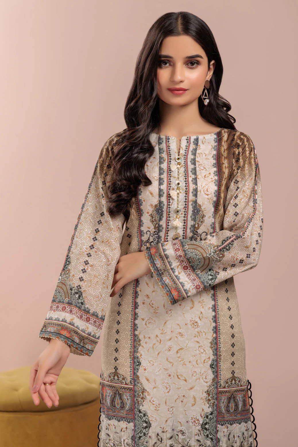 BEIGE-LAWN-3-PIECE (SSS233P19) - Image 2