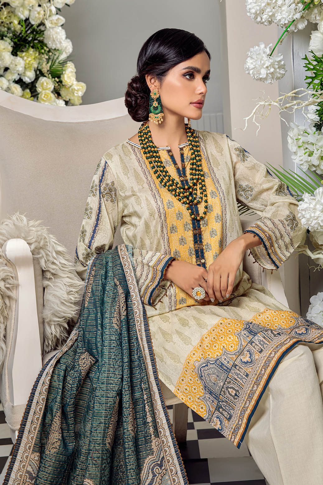 BEIGE-LAWN-3 PIECE (ARNS223P05) - Image 2