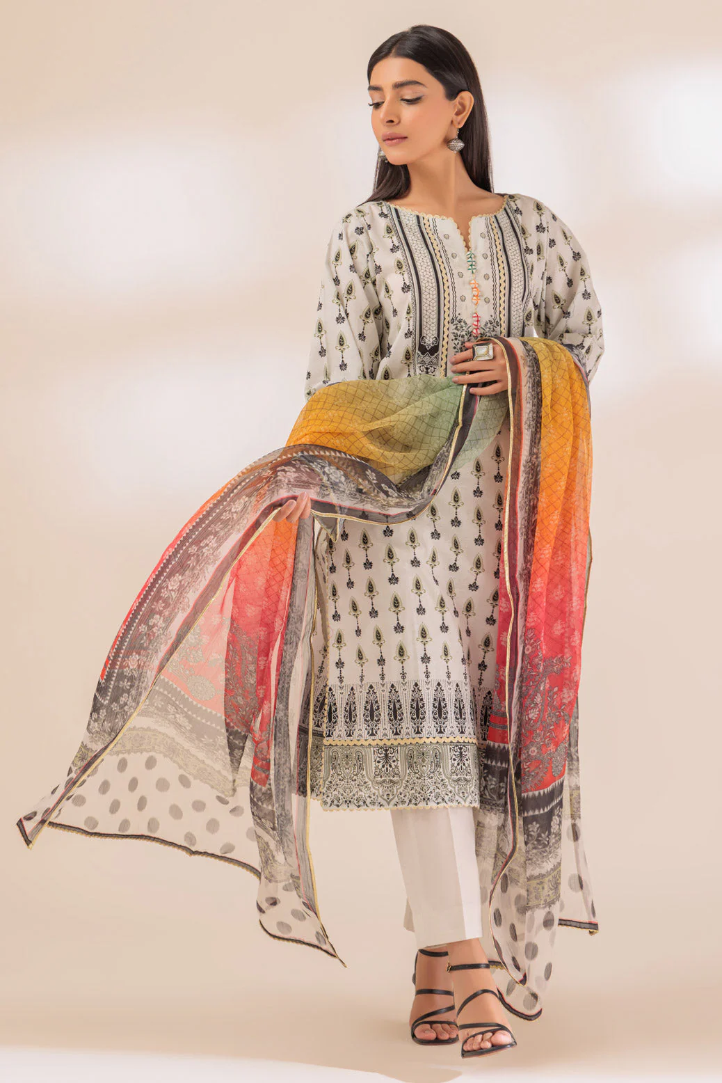 BEIGE-LAWN-3 PIECE (PWS3233P05) - Image 2