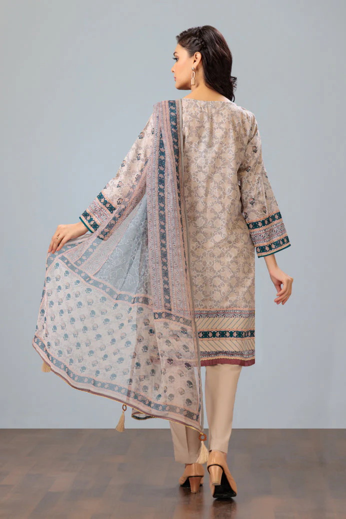 BEIGE-LAWN-3 PIECE (SAS233P22) - Image 4