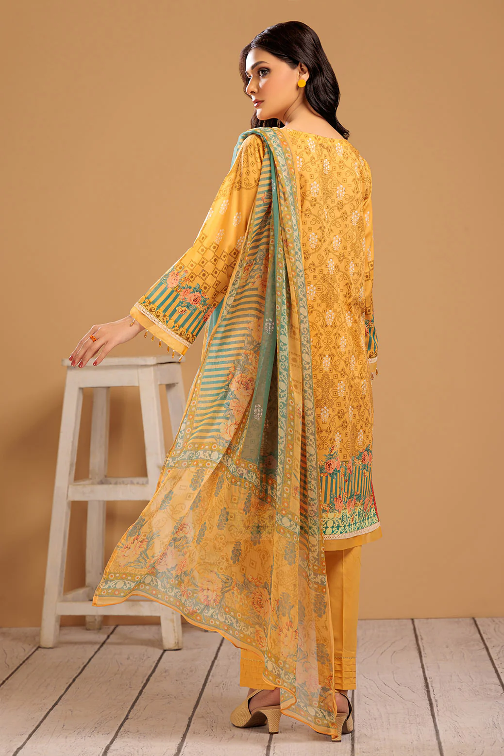 BEIGE-LAWN-3 PIECE (SAS233P30) - Image 5