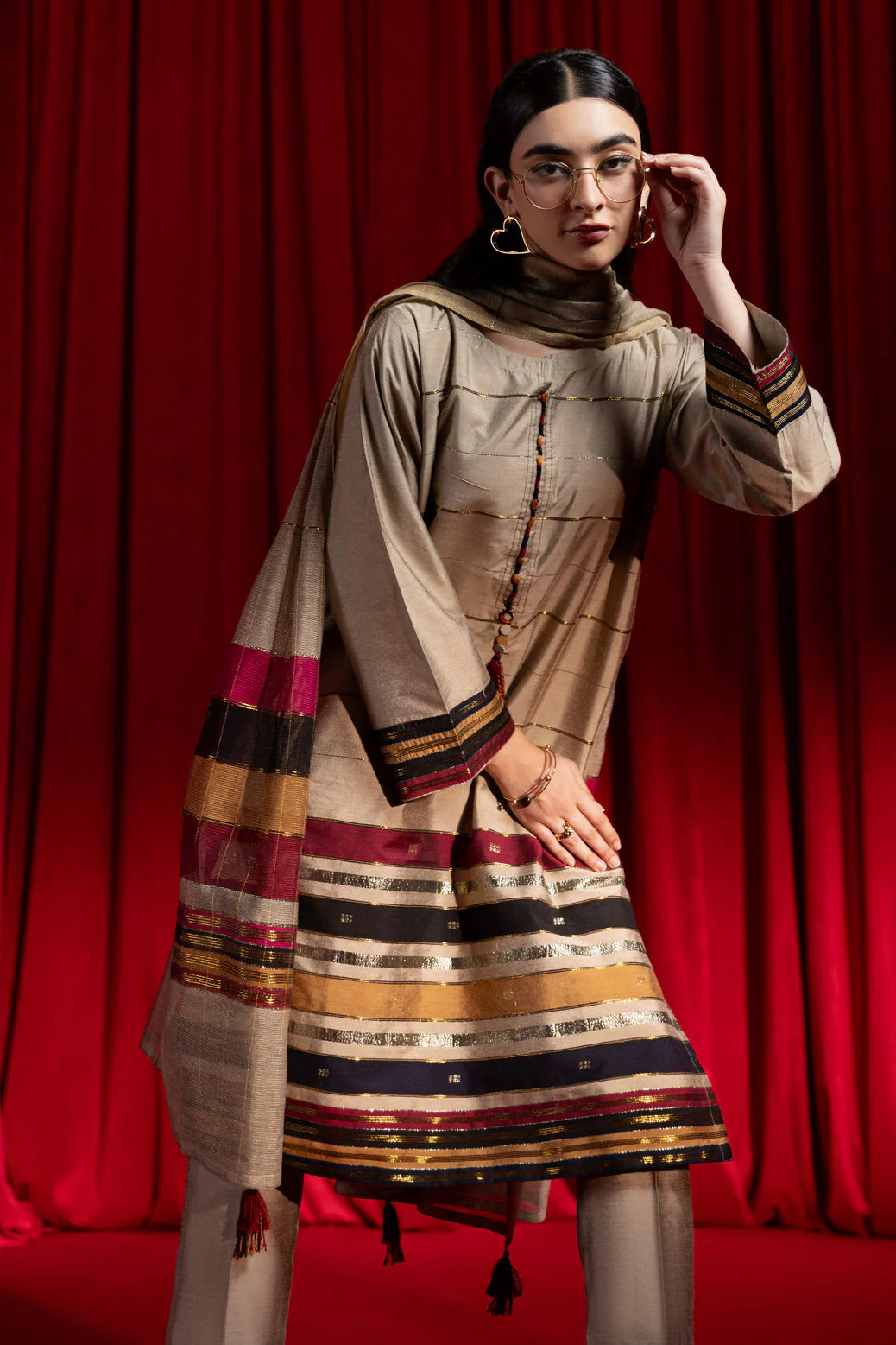 BEIGE-YARN DYED-3 PIECE (WS5243P10) - Image 4