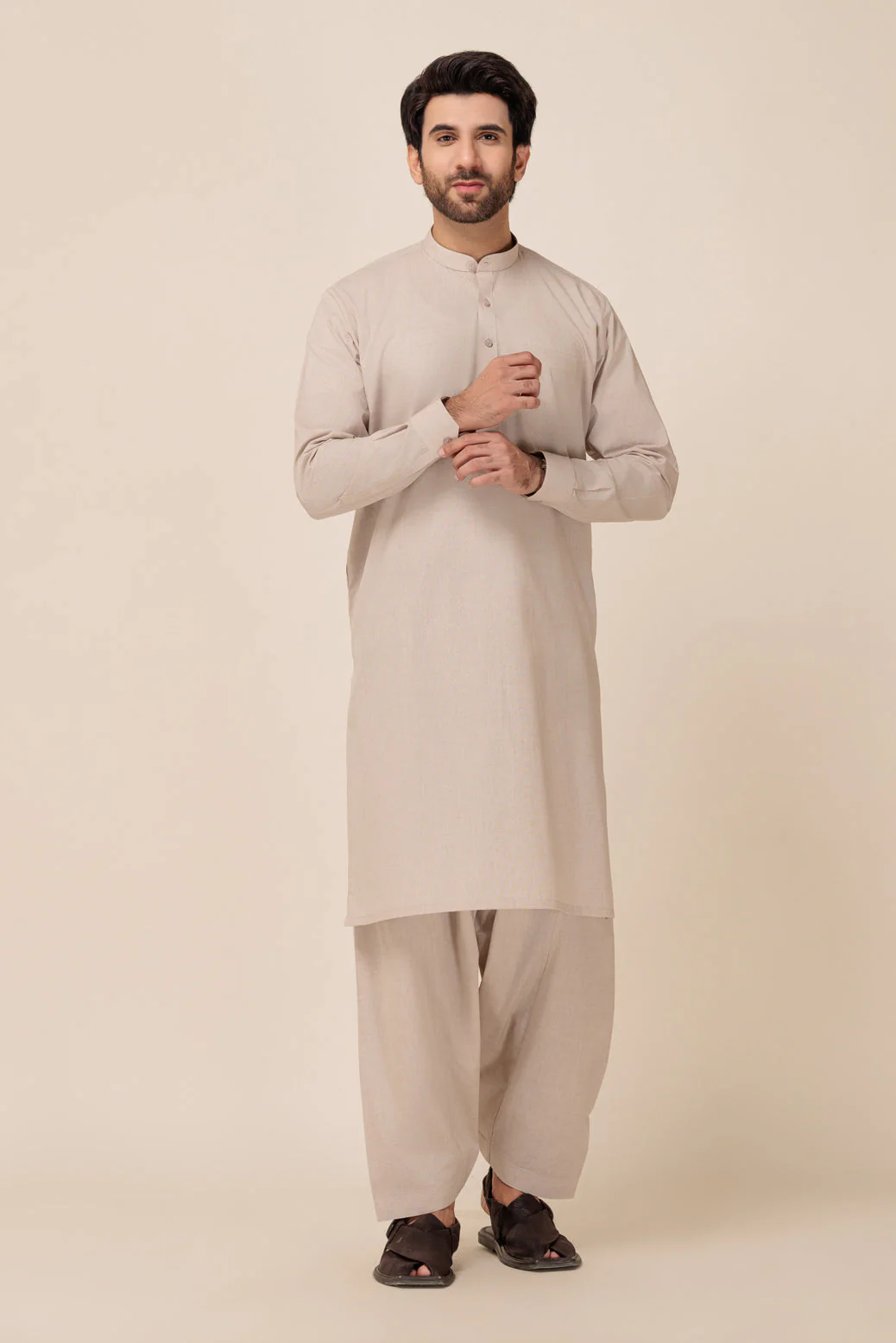 BEIGE-YARN DYED-SHALWAR SUIT - (GSBB23-004) - Image 4