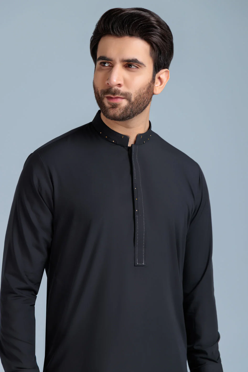 BLACK-BLENDED-KURTA PAJAMA TROUSER (KSS23-024) - Image 2