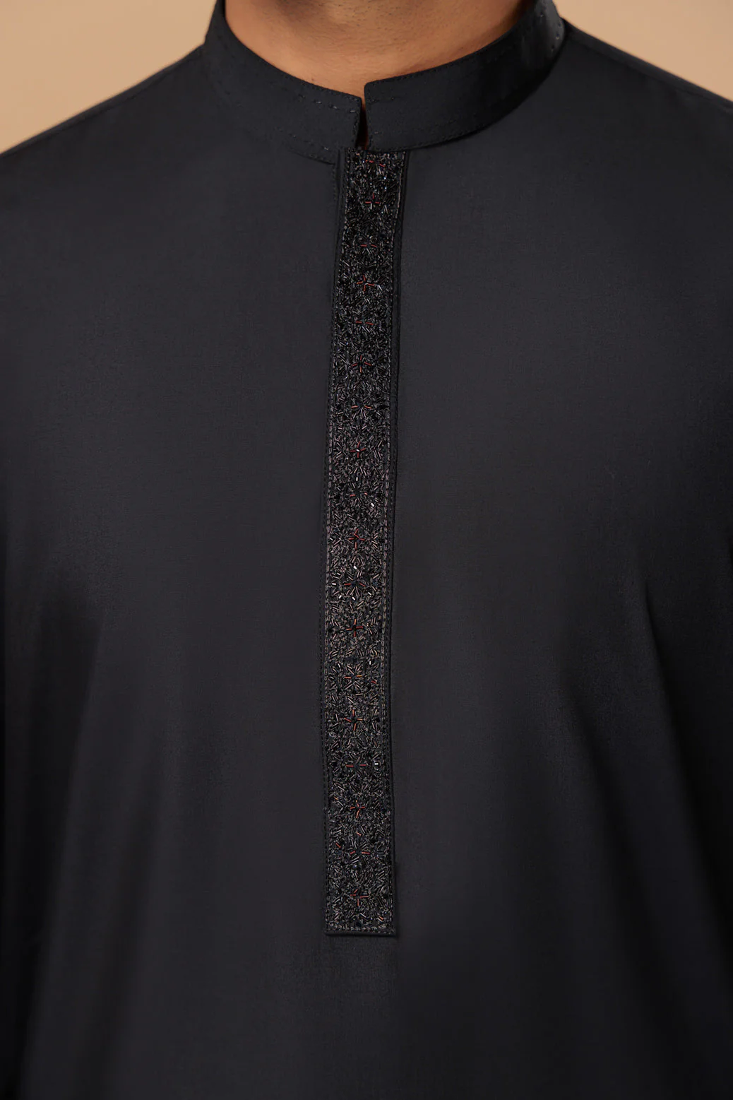 BLACK-BLENDED-KURTA PAJAMA TROUSER- (KSS23-045) - Image 4