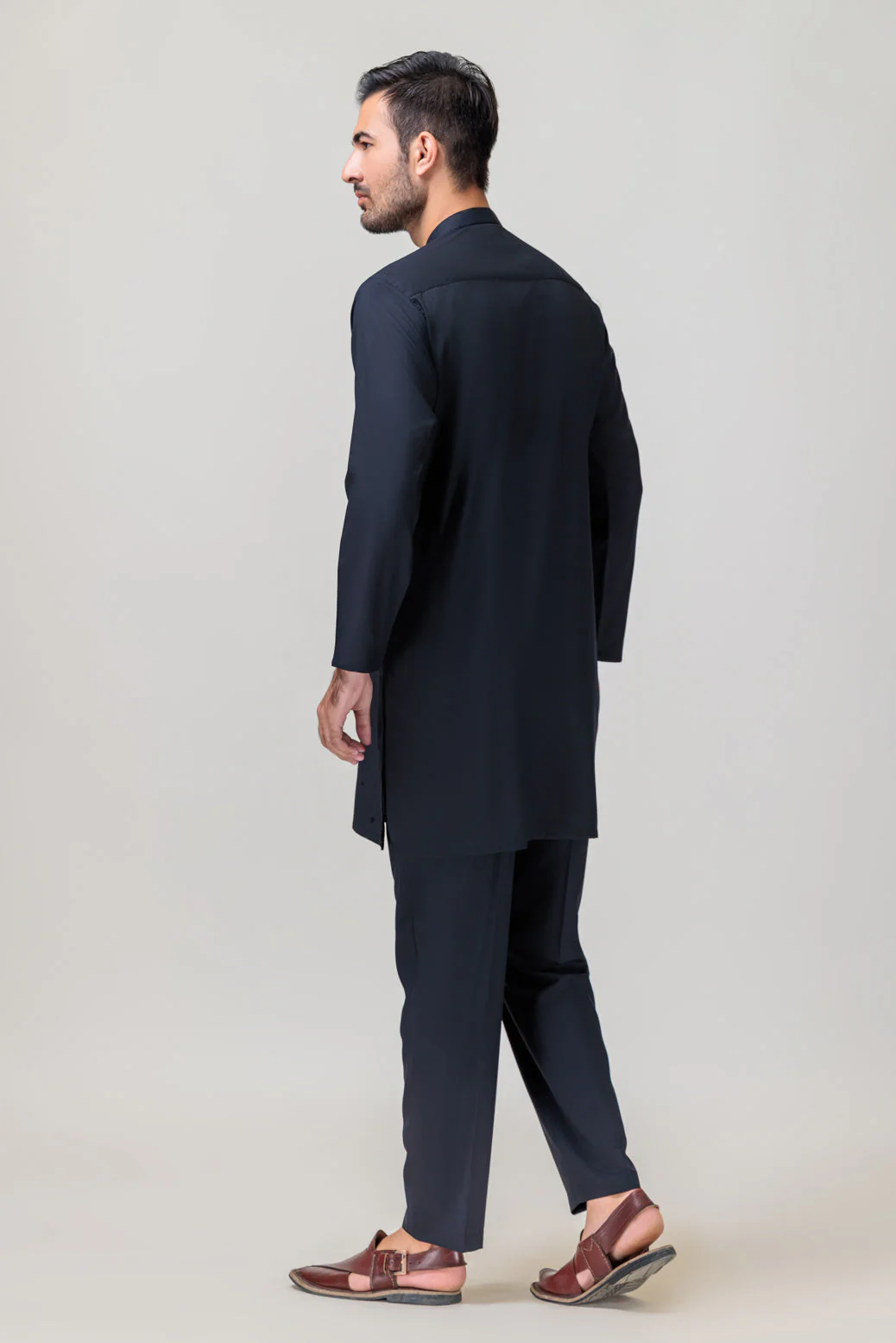 BLACK-BLENDED-KURTA PAJAMA TROUSER - (KSS23-068) - Image 2