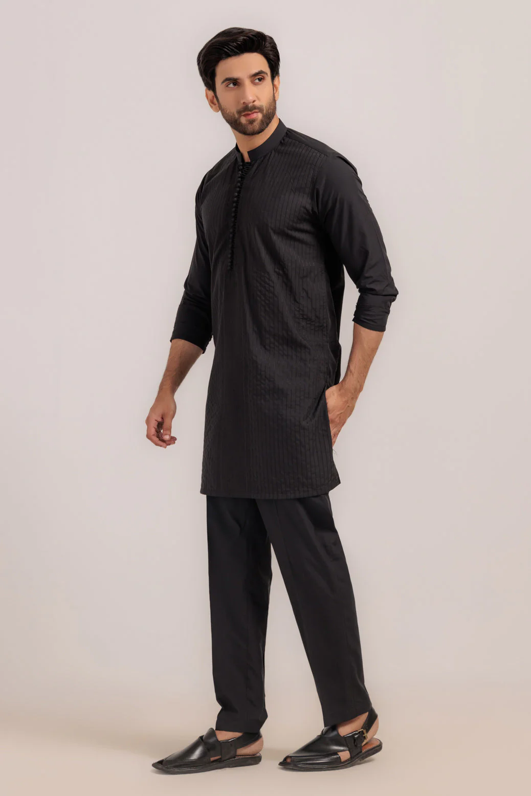 BLACK-BLENDED-KURTA TROUSER - (KSR24-019) - Image 2