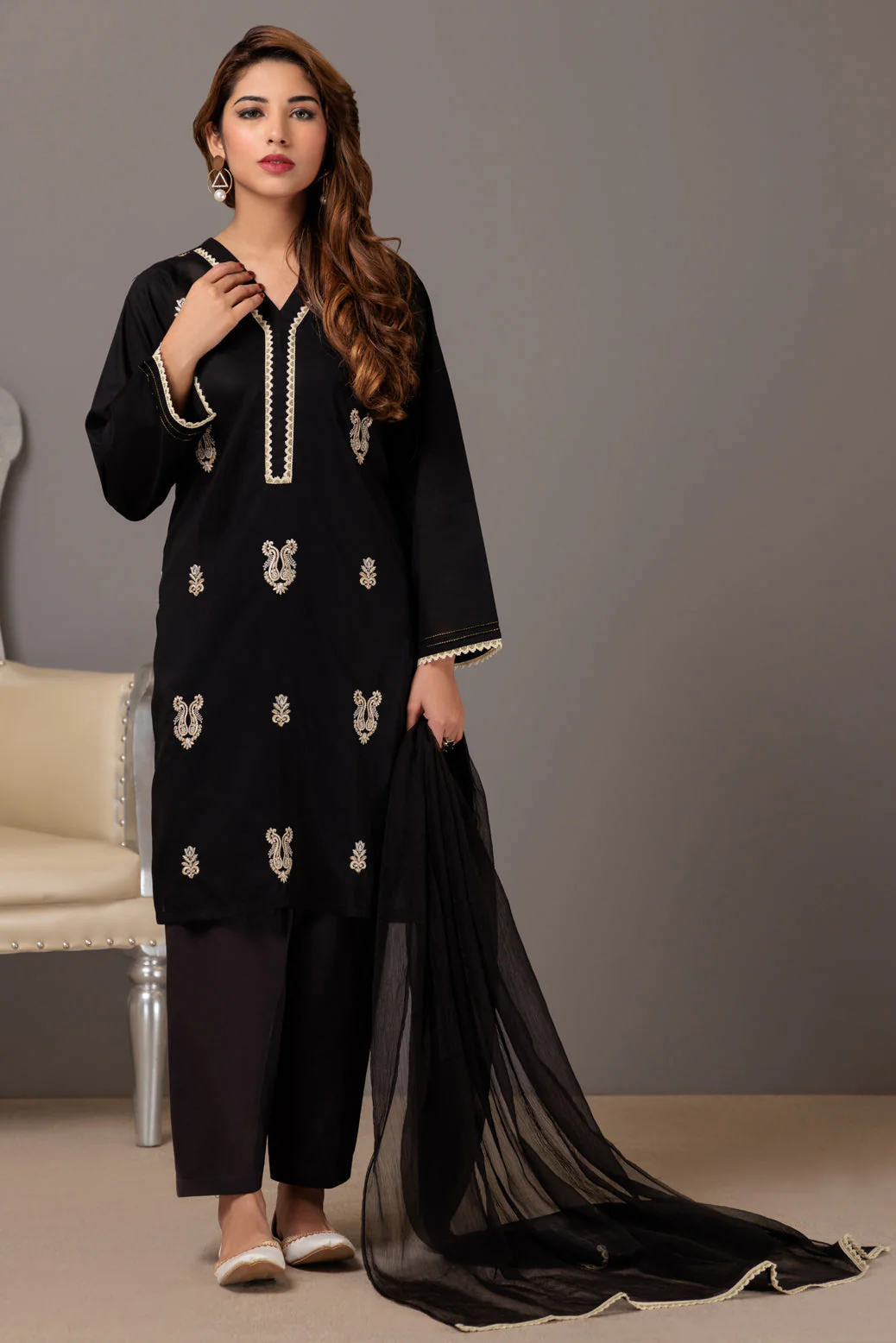 BLACK-CAMBRIC-3 PIECE (SHS233P03) - Image 3