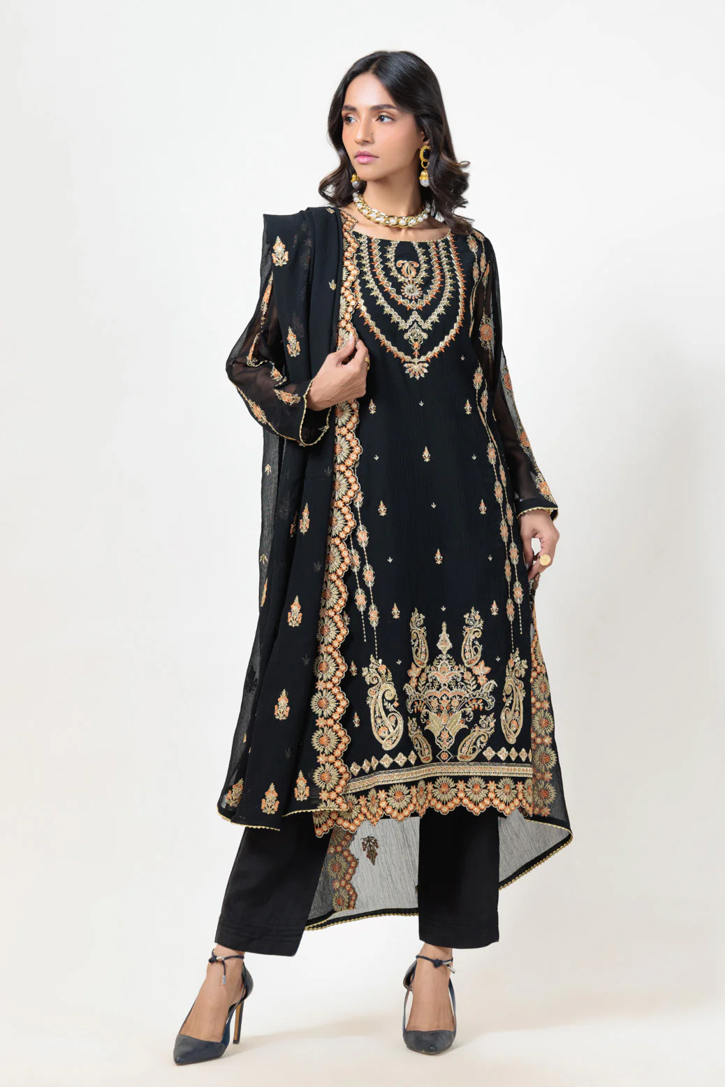 BLACK-CHIFFON-3 PIECE (BPS5243P17) - Image 3