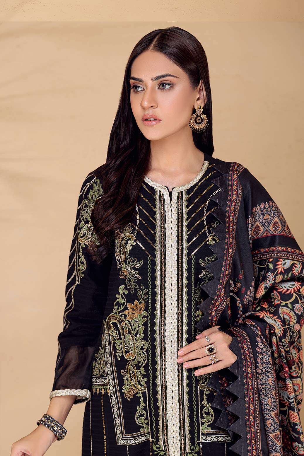 BLACK-DOBBY-3 PIECE (HV1BN223P1) - Image 2