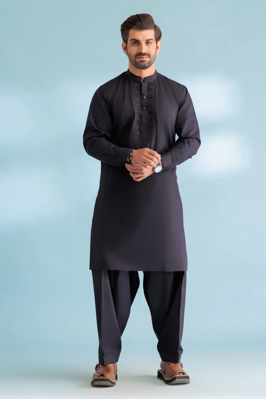 BLACK-DOBBY-KURTA SHALWAR - (KSRW23-047) - Image 2