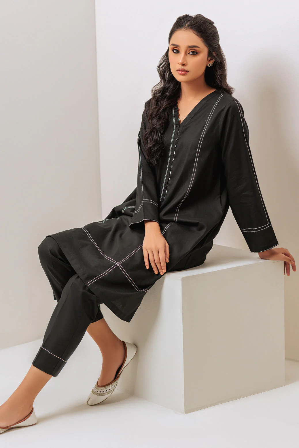 BLACK-DYED DOBBY-2 PIECE (SAS232P34) - Image 3