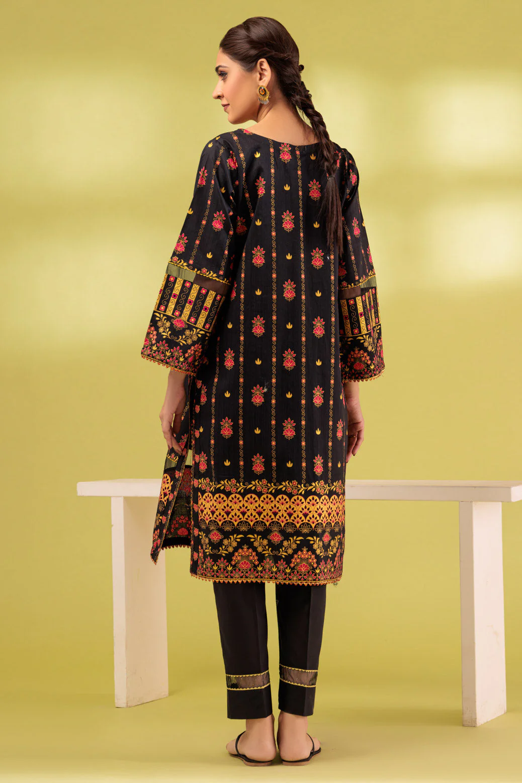BLACK-GOLDEN ZARI STRIPE-2 PIECE (SAS232P36) - Image 4