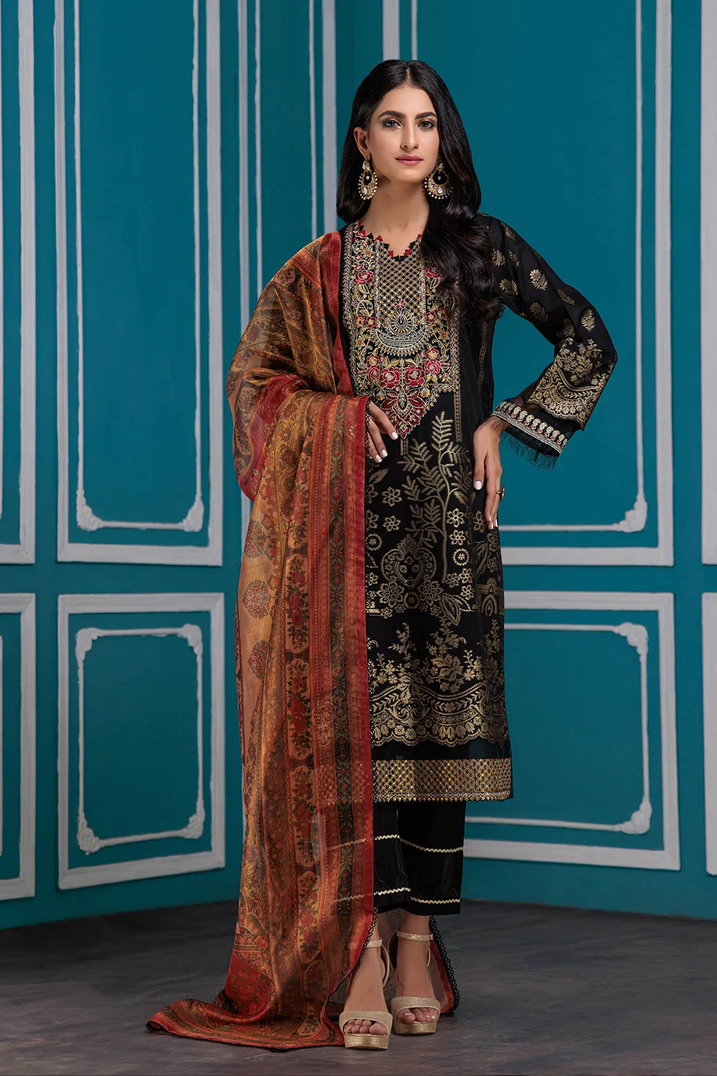 BLACK-JACQUARD-3 PC (HV1B223P7) - Image 2