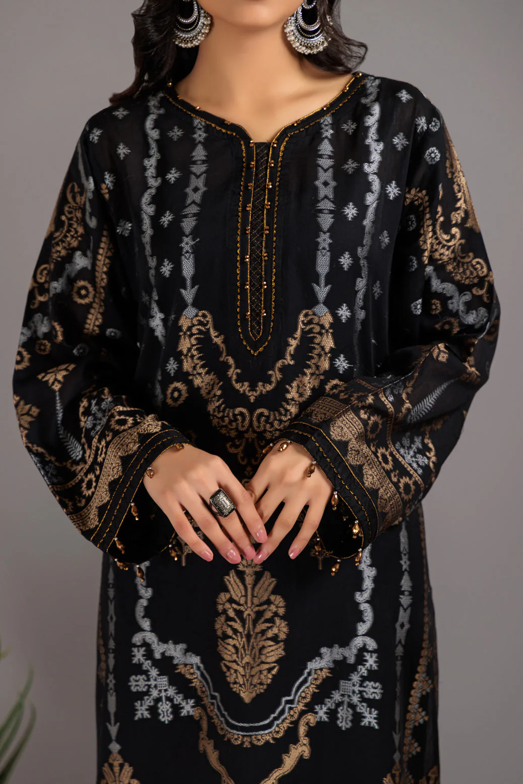 BLACK-JACQUARD-3 PIECE (JAS233P08) - Image 2