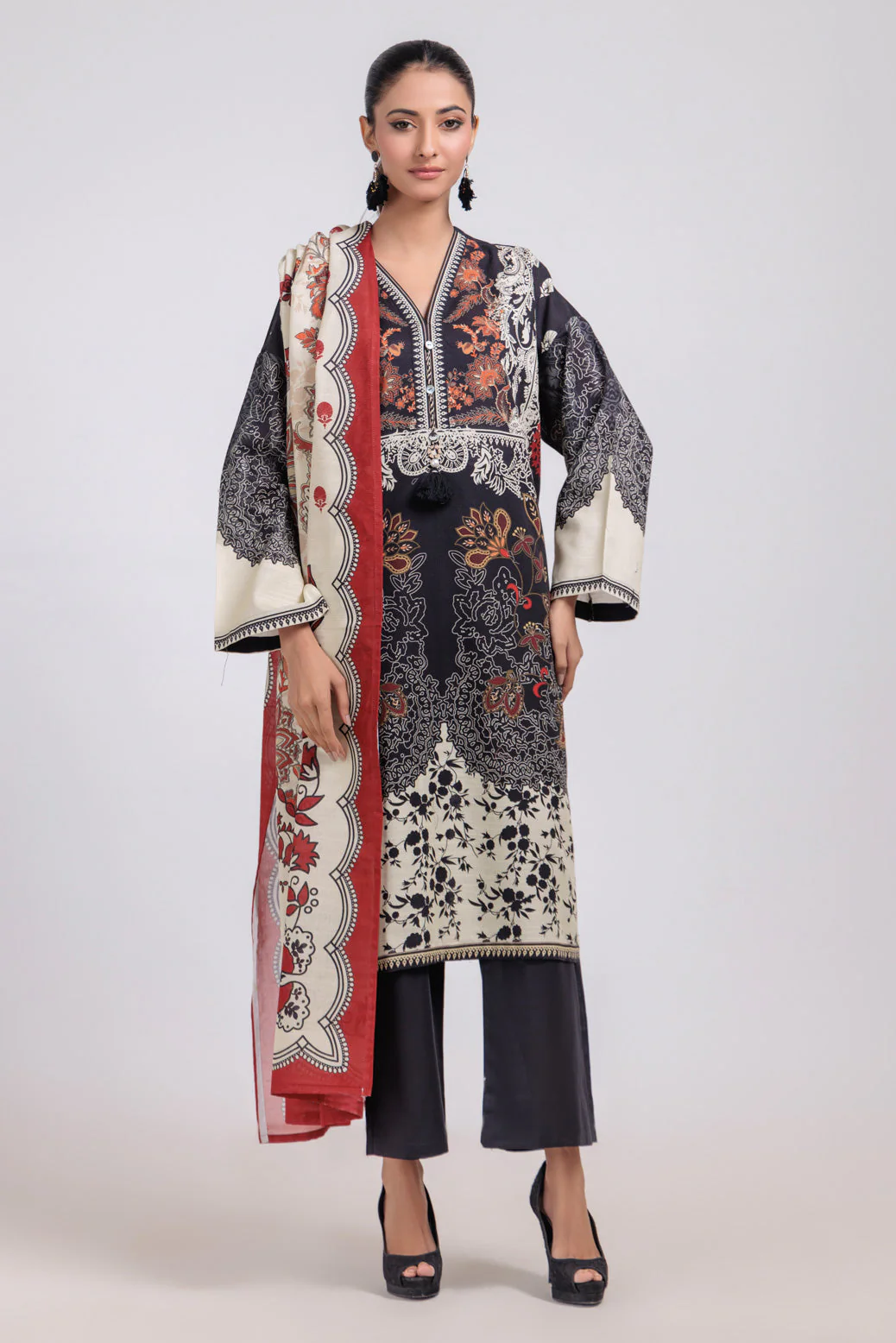 BLACK-KHADDAR-3 PIECE (WS7243P25) - Image 4