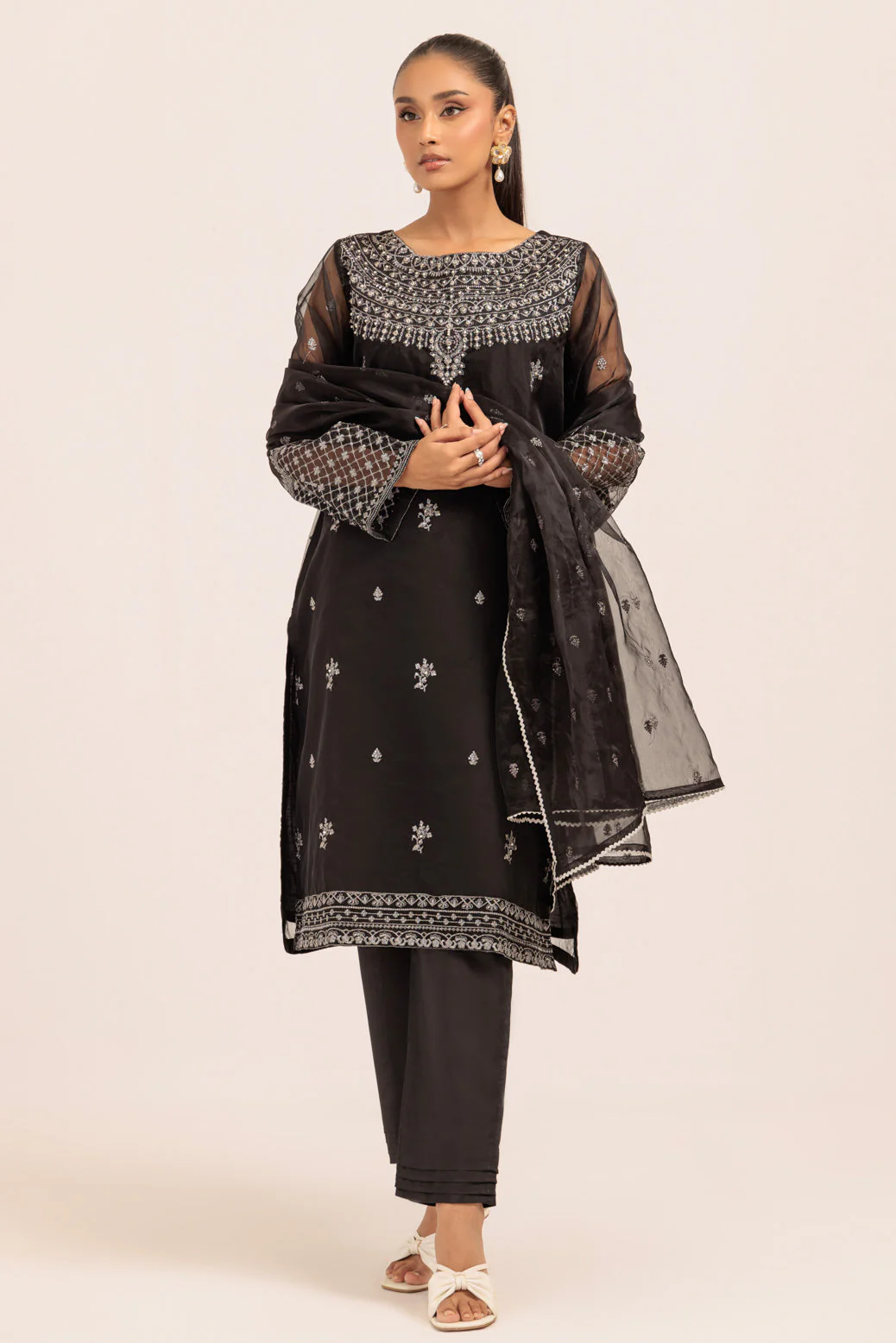BLACK-ORGANZA-3 PIECE (BPS5243P11) - Image 2