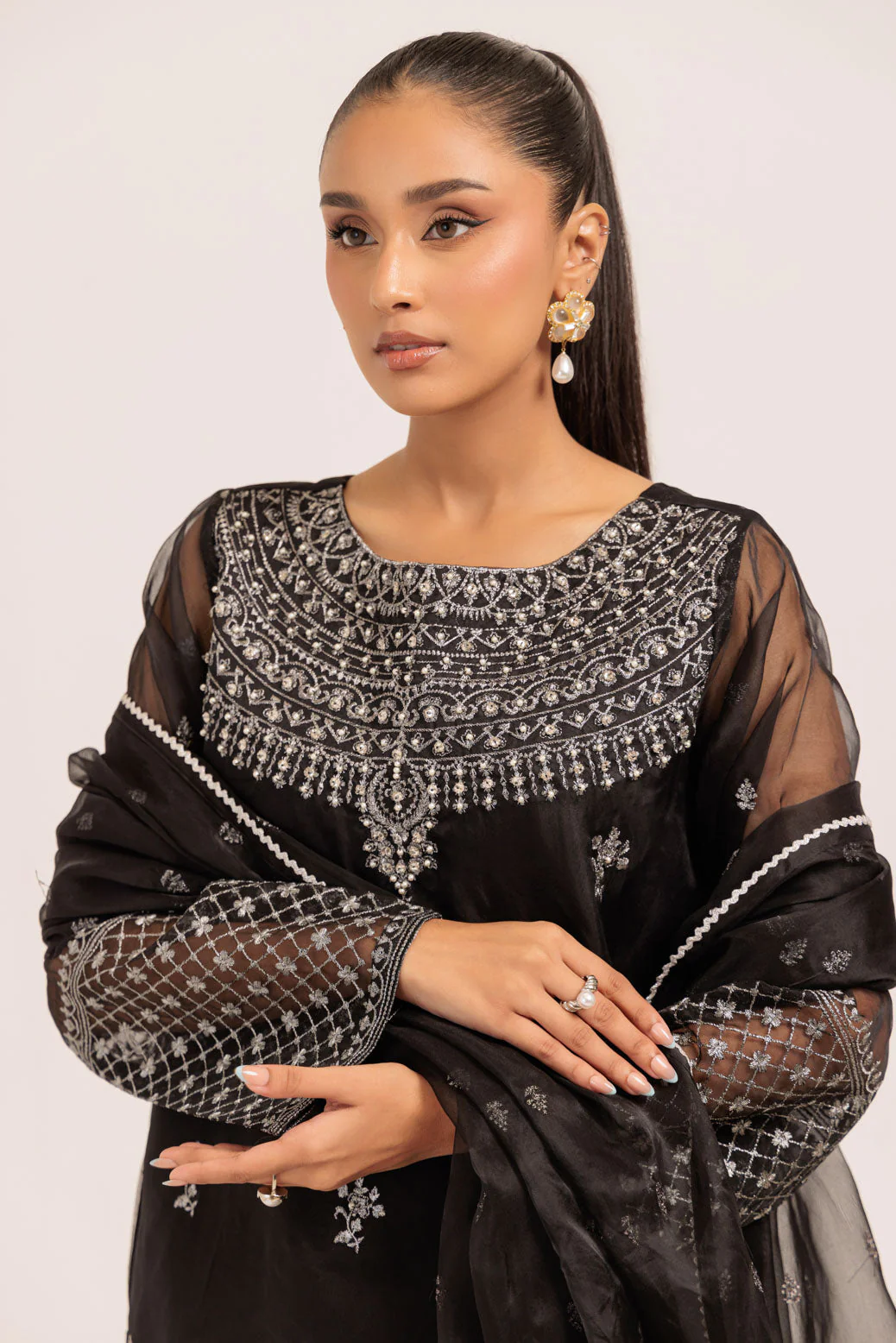 BLACK-ORGANZA-3 PIECE (BPS5243P11) - Image 3