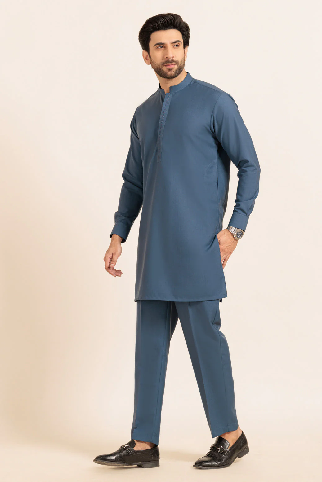 BLUE-BLENDED-KURTA TROUSER - (KSW24-020) - Image 4