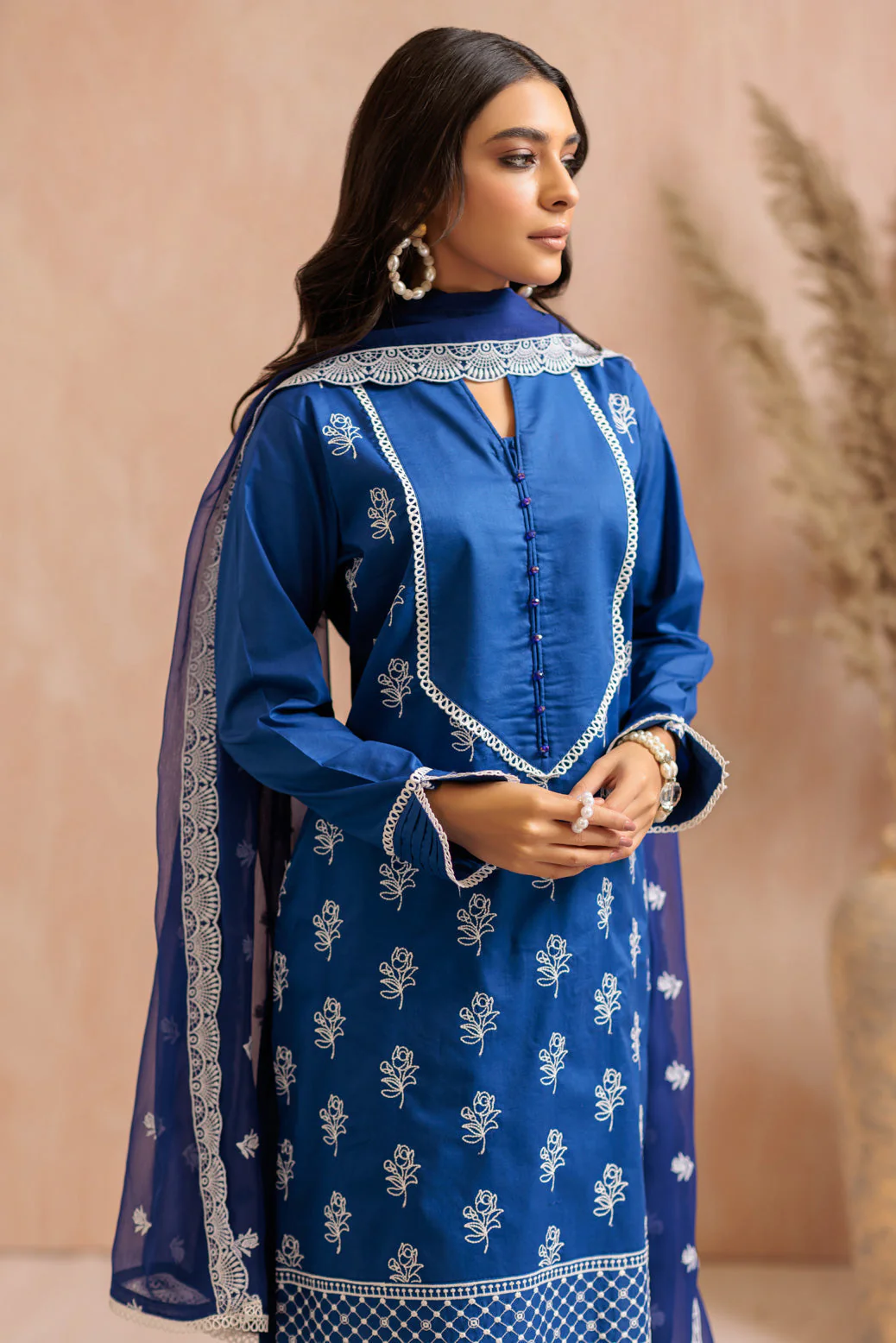 BLUE-CHIKANKARI-3 PIECE (WRS223P95) - Image 3