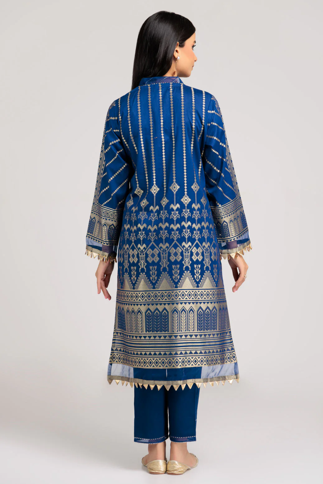 BLUE-JACQUARD-1 PIECE KURTI (JAW221P01) - Image 4