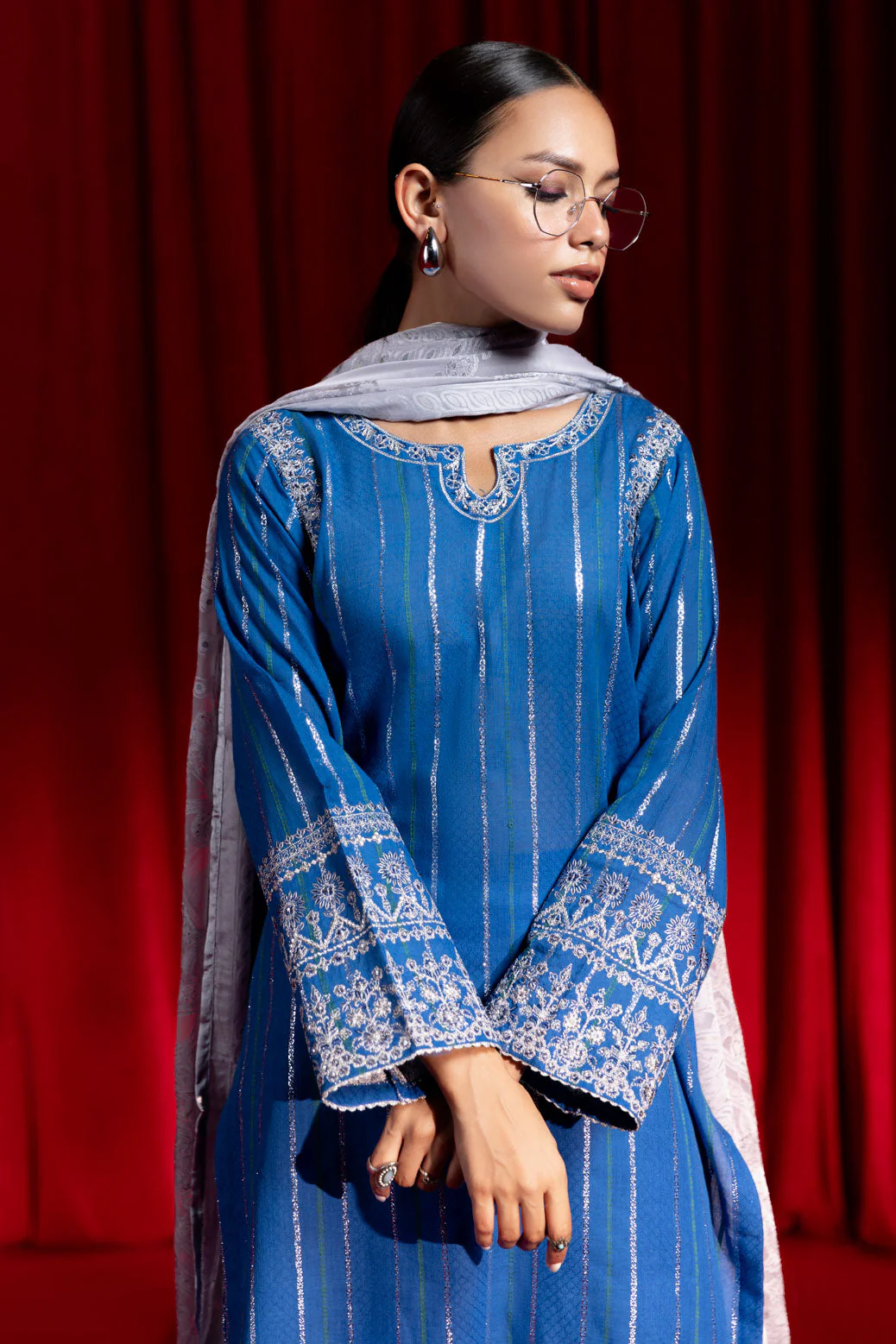 BLUE-JACQUARD-3 PIECE (BPS5243P31) - Image 2