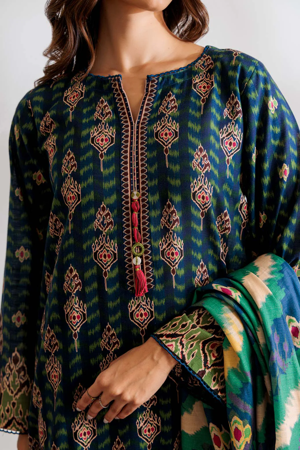 BLUE-KHADDAR-3 PIECE (WS6243P11) - Image 2
