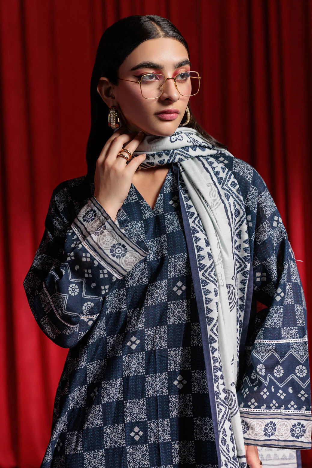 BLUE-KHADDAR-3 PIECE (WS7243P07) - Image 2