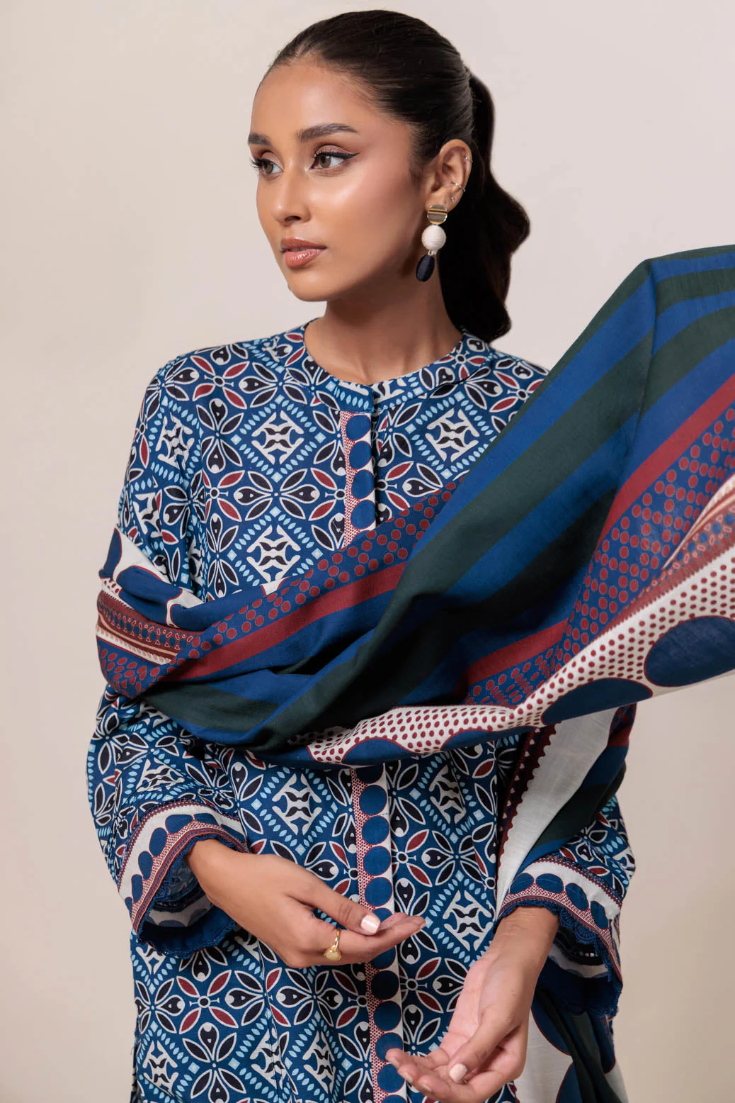 BLUE-KHADDAR-3 PIECE (WS7243P15) - Image 3