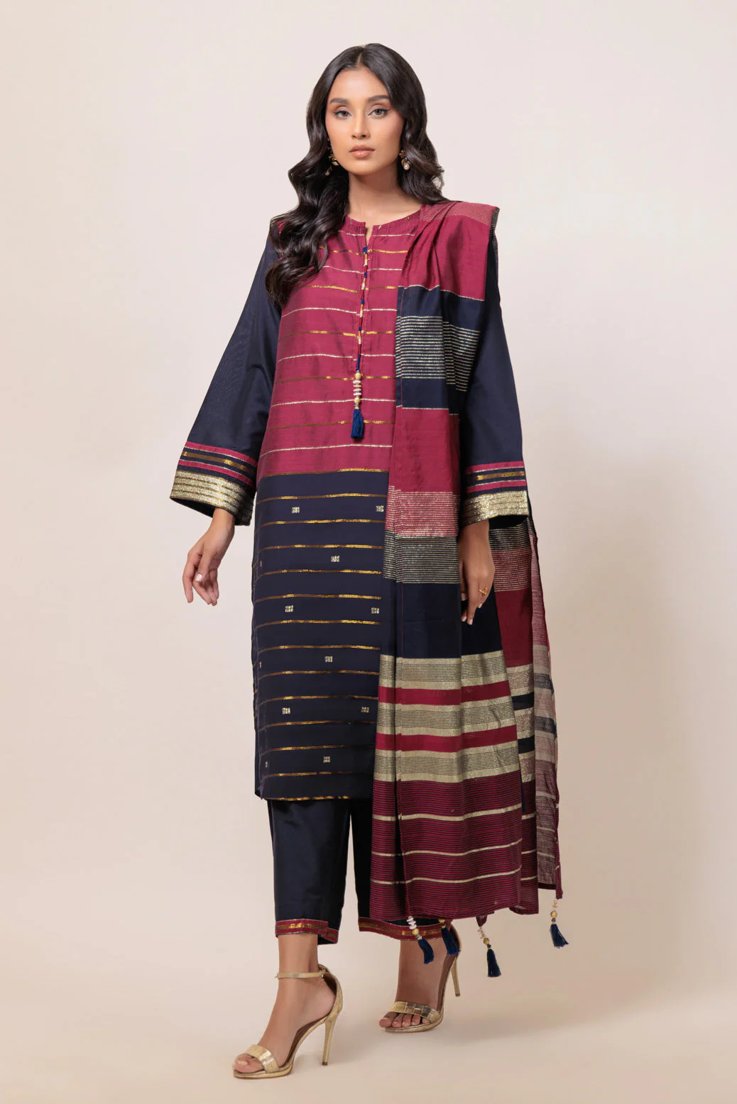 BLUE-YARN DYED-3 PIECE (WS5243P13) - Image 2