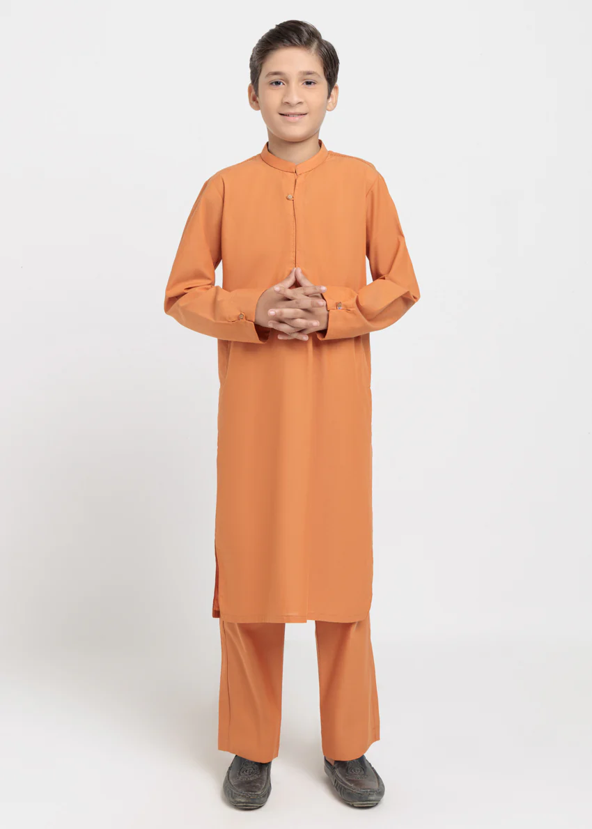 Orange-Cotton-Kurta Trouser - (BPS25KP2093) - Image 3