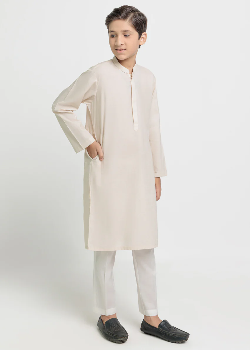 Beige-Dobby-Kurta - (BPS25KU1014) - Image 3