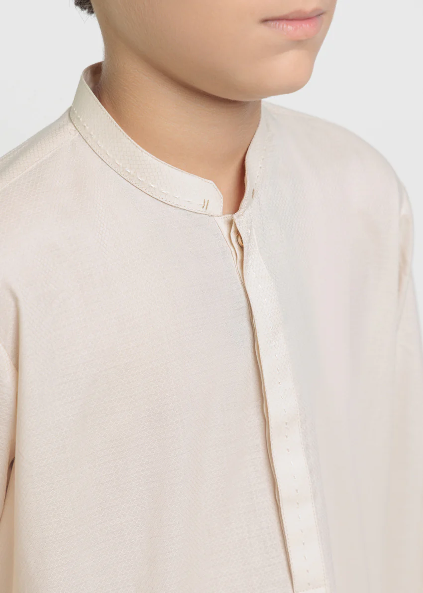 Beige-Dobby-Kurta - (BPS25KU1014) - Image 4