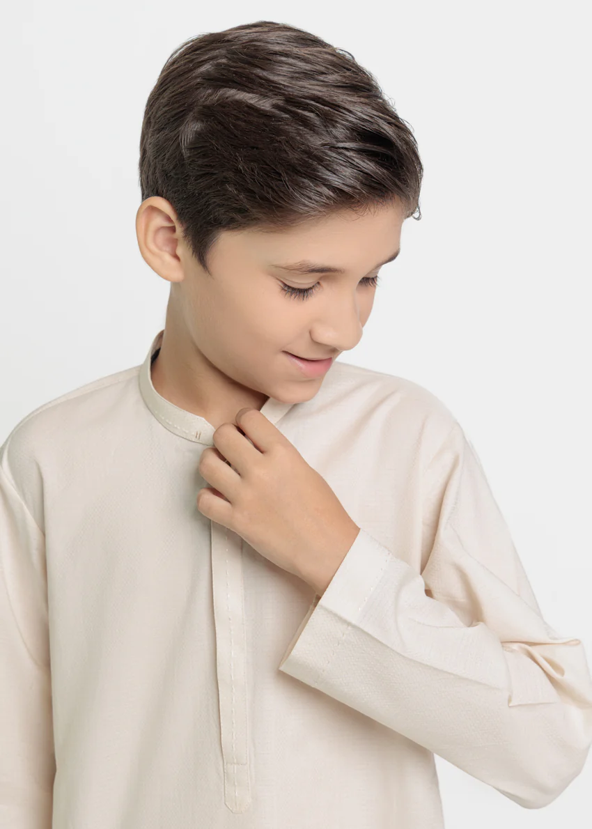 Beige-Dobby-Kurta - (BPS25KU1014) - Image 6