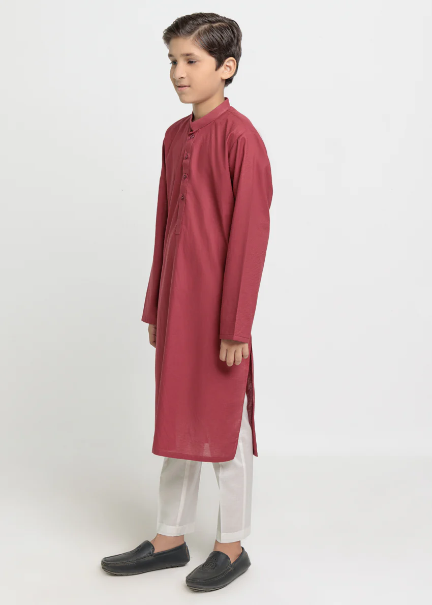 Maroon-Dobby-Kurta - (BPS25KU1015) - Image 4