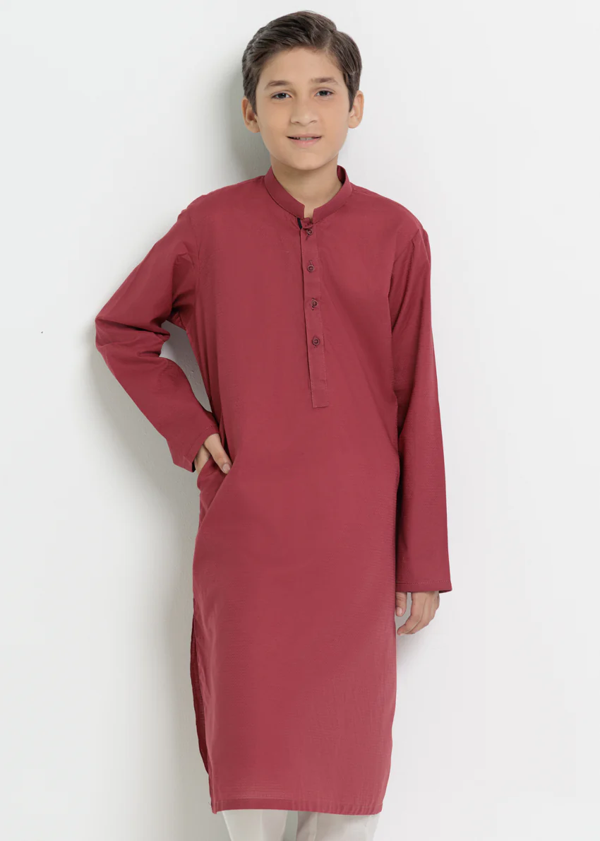Maroon-Dobby-Kurta - (BPS25KU1015) - Image 7