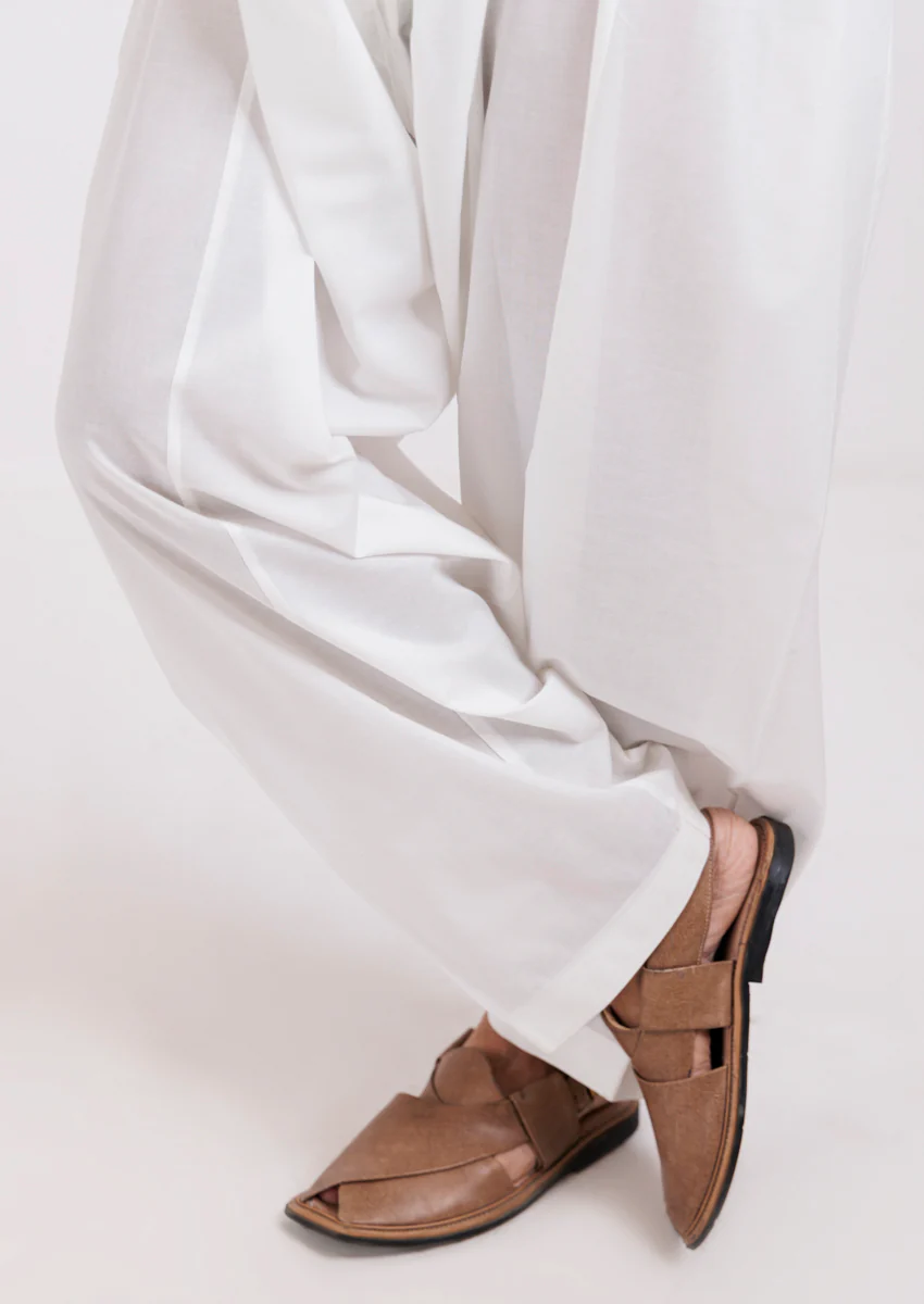 White Cotton Shalwar (BPS25SHW1004) - Image 4