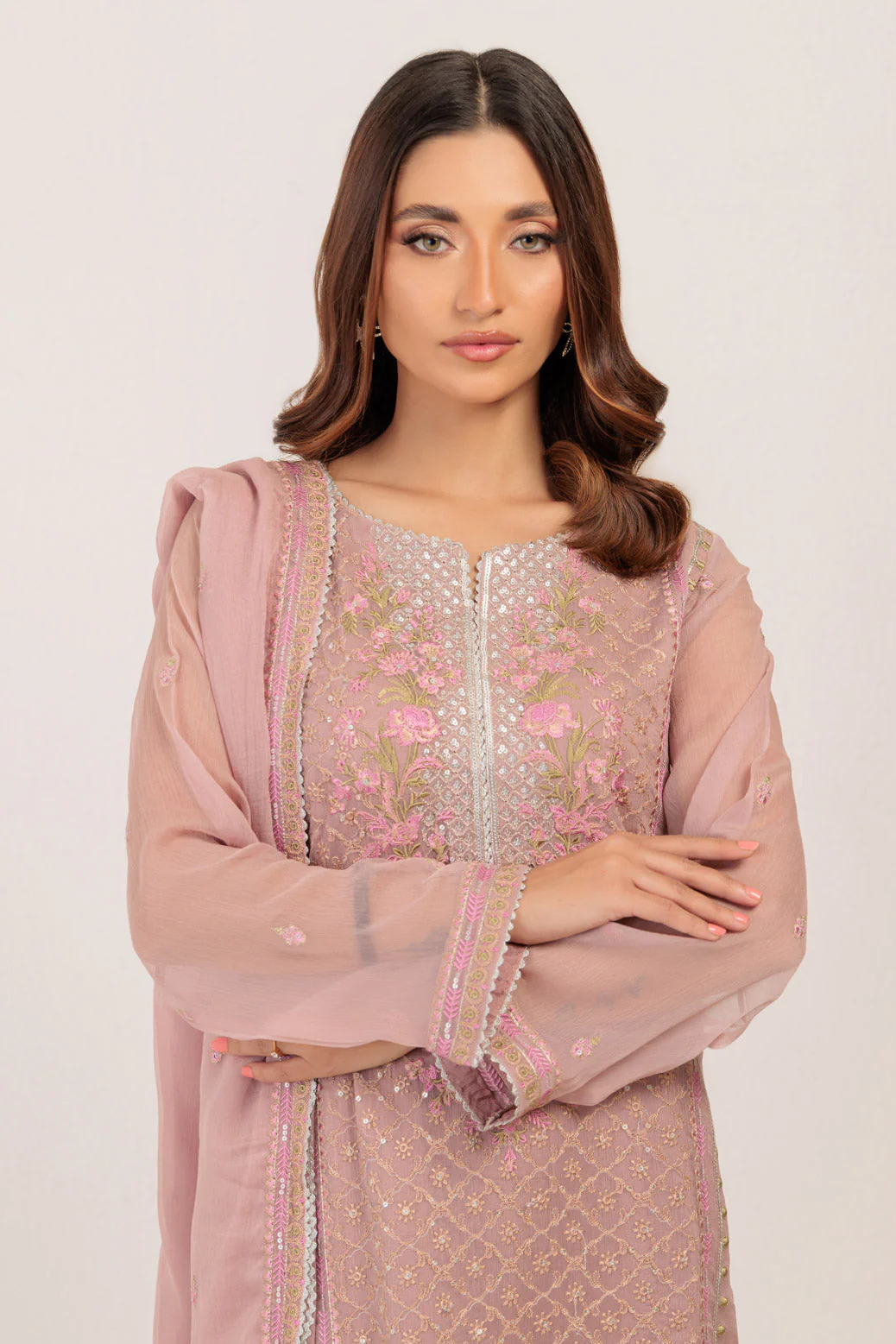L-PINK-CHIFFON-3 PIECE (BPS5243P40) - Image 2